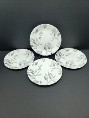 Corelle Misty Leaves Salad Plates Corning Gray Leaves Lunch Side Plates